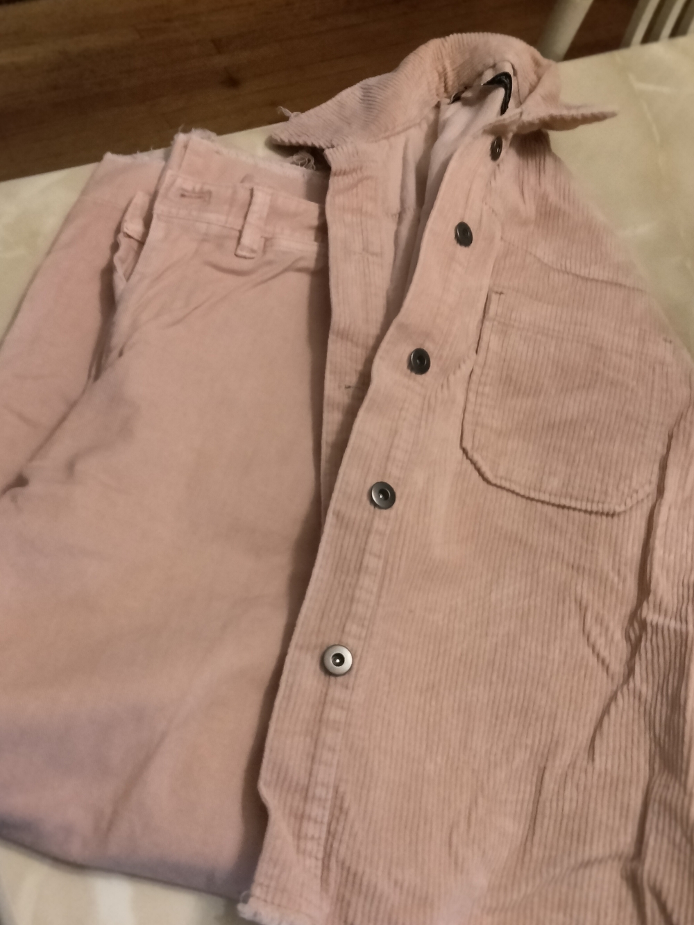 Zara Blush Corduroy Shirt & Pants Set - Picture 9 of 10
